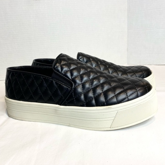 Candies Women’s Quilted Platform Sneaker Loafer in Black Size 9 - Picture 2 of 14